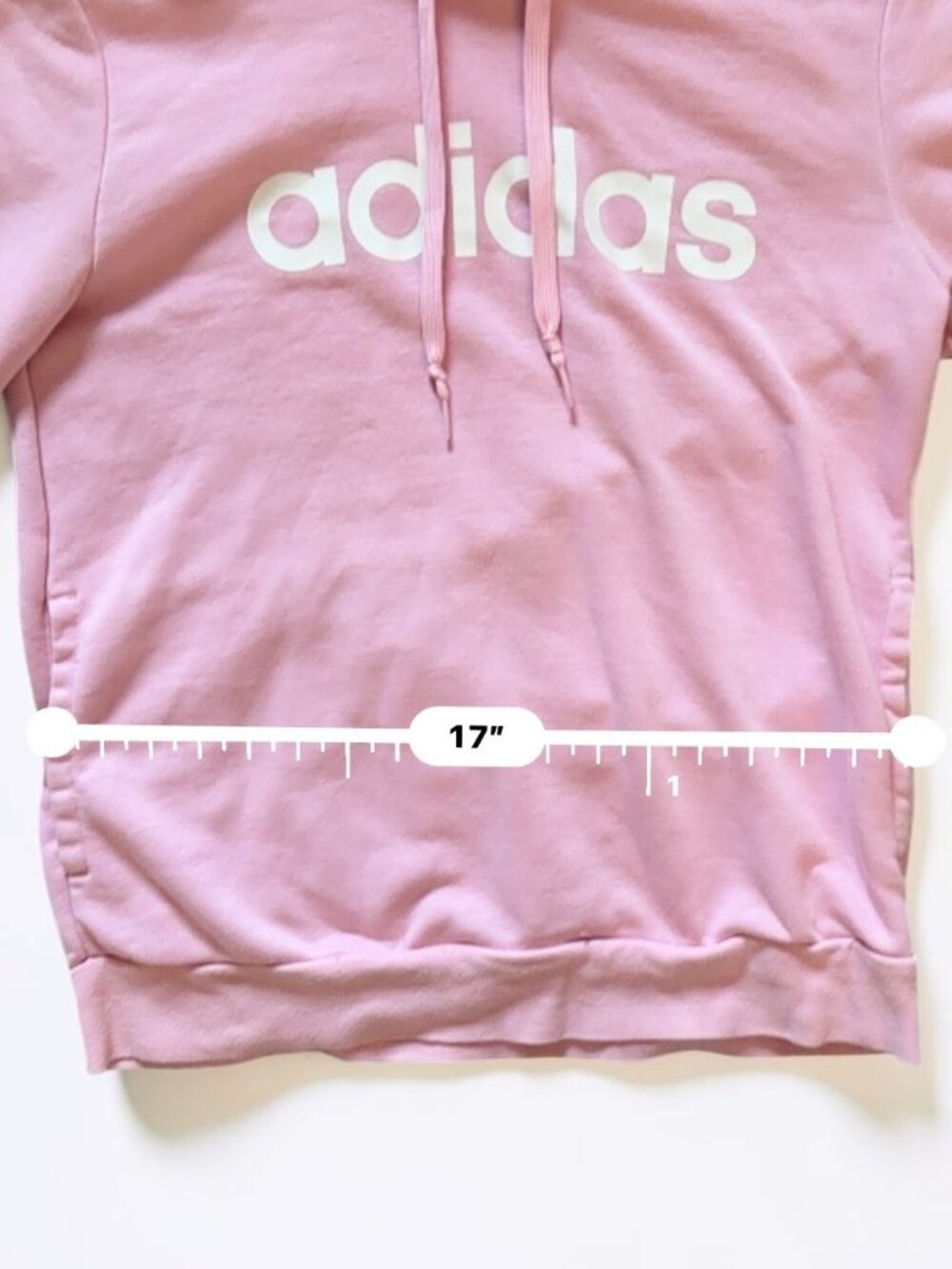 Adidas Pink Logo Hoodie Sweatshirt Size M Pullover Athleisure Casual - Picture 5 of 5
